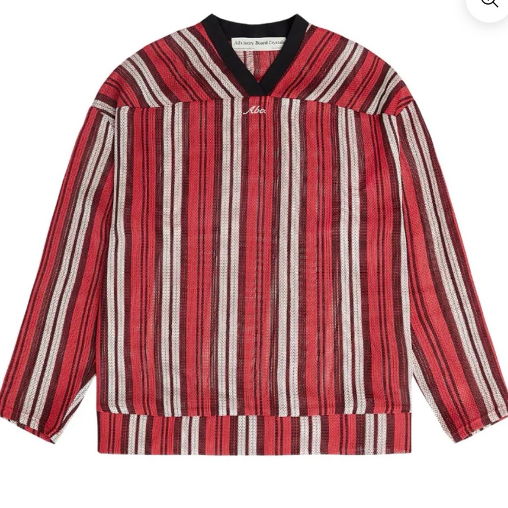 Advisory Board Crystals Woven Hockey Top in Red size XL